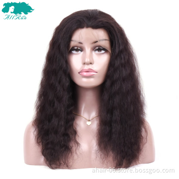 Allrun Factory Wholesale Good Price 360 Lace Front, Deep Wave Real Indian Hair Wig